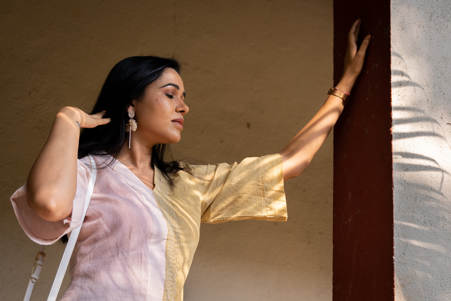 Two coloured natural dye dress